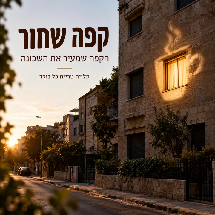 קפה שמעיר את השכונה - חלון בצורת ספל