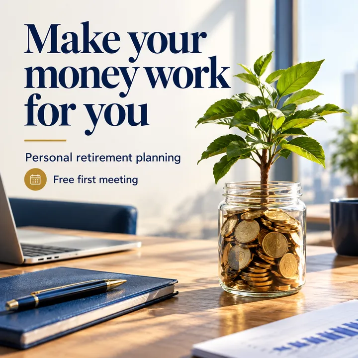 A young tree growing from a jar of coins: make your money work for you
